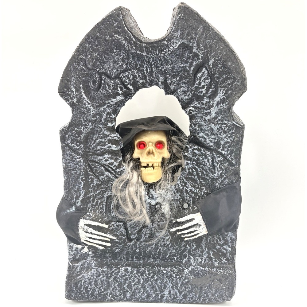 Halloween Tombstone Animated Skeleton Decoration Creepy Sings Hot Hot Hot Scary
